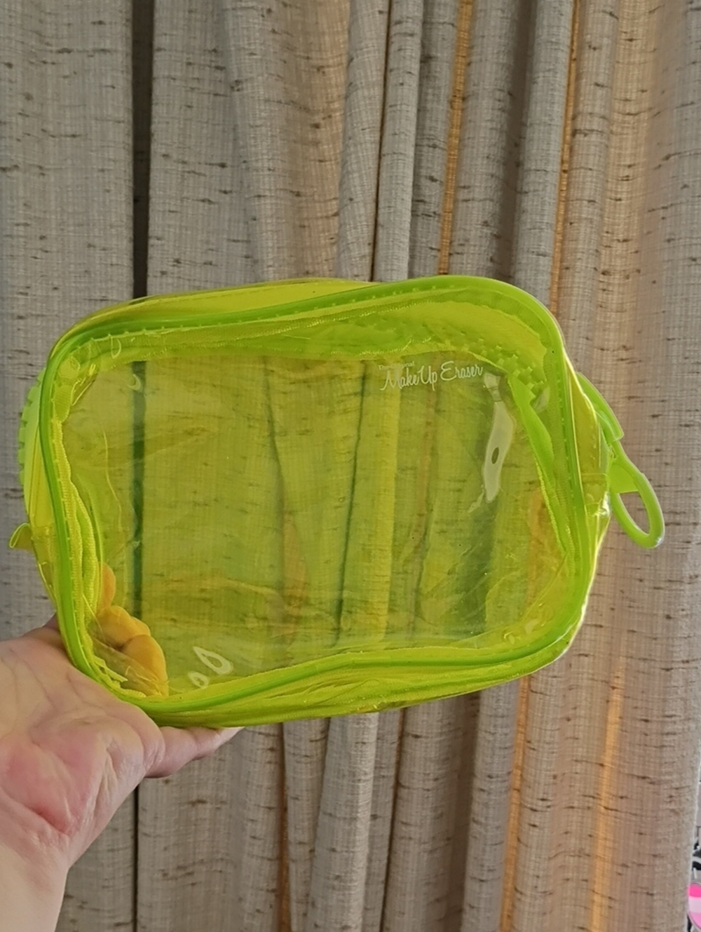 MakeUp Eraser Neon Lime Clear Makeup Travel Pouch